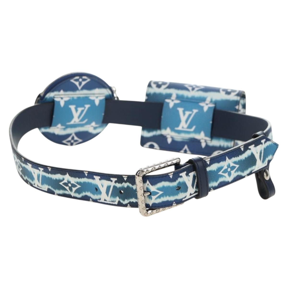 LOUIS VUITTON Monogram Escal Ceinture Belt 37.6"" Blue M0253W LV Auth 181468SM