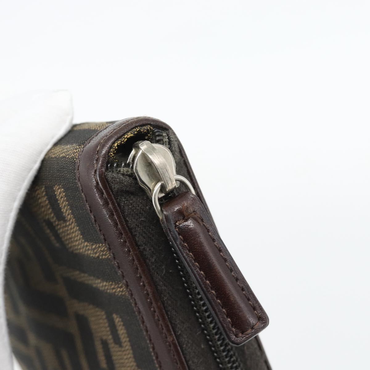 FENDI Zucca Canvas Day Planner Cover Brown Black Auth 181513A