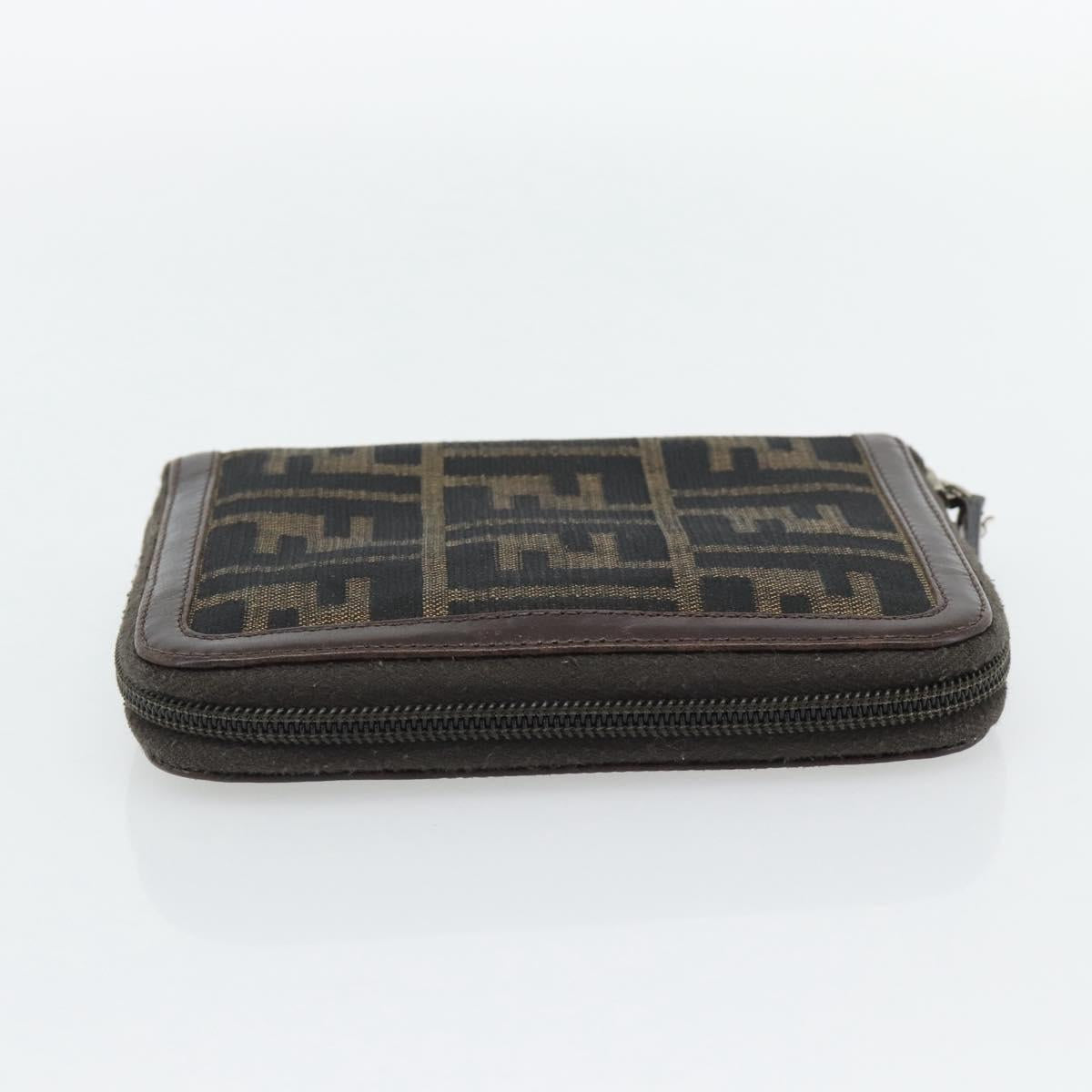 FENDI Zucca Canvas Day Planner Cover Brown Black Auth 181513A