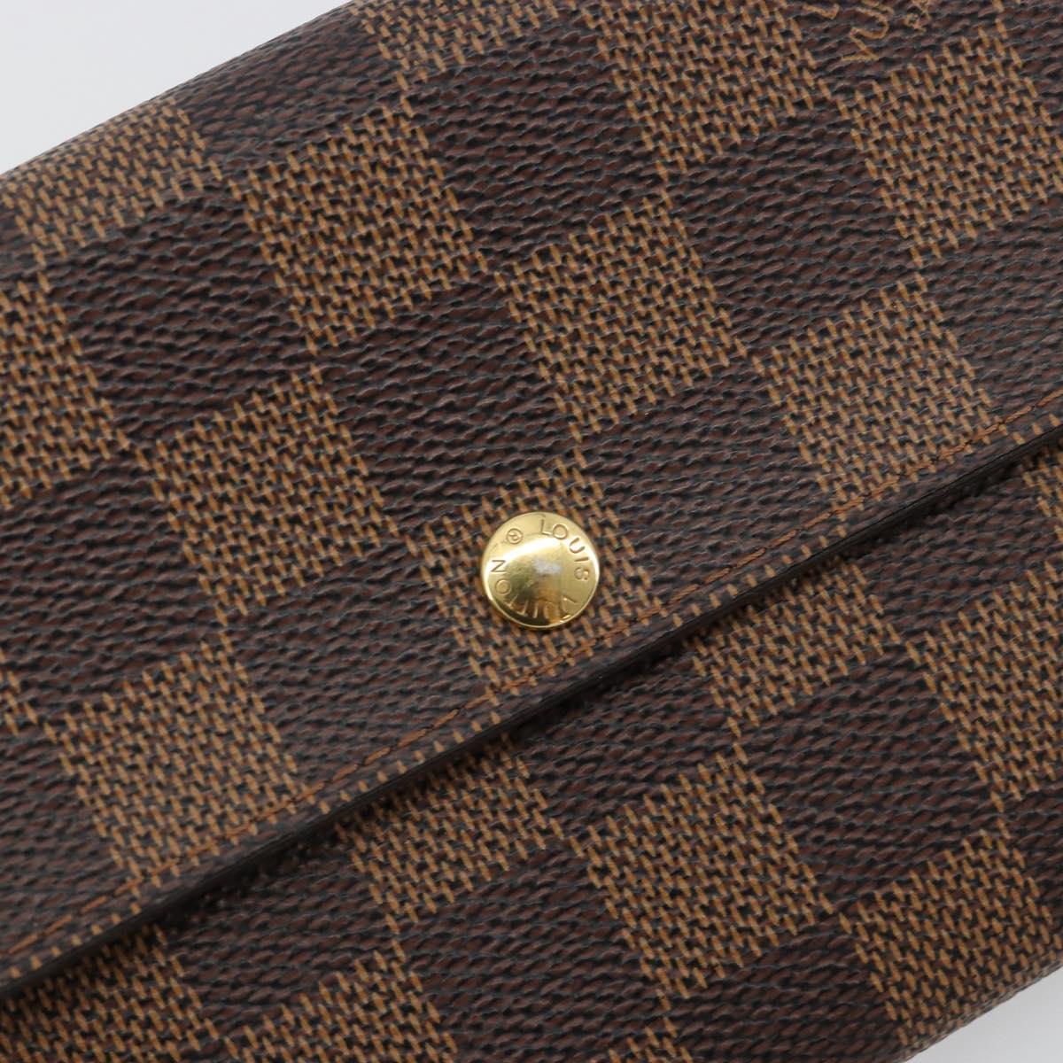 LOUIS VUITTON Damier Ebene Portefeuille Sarah Long Wallet N60491 LV Auth 181520A