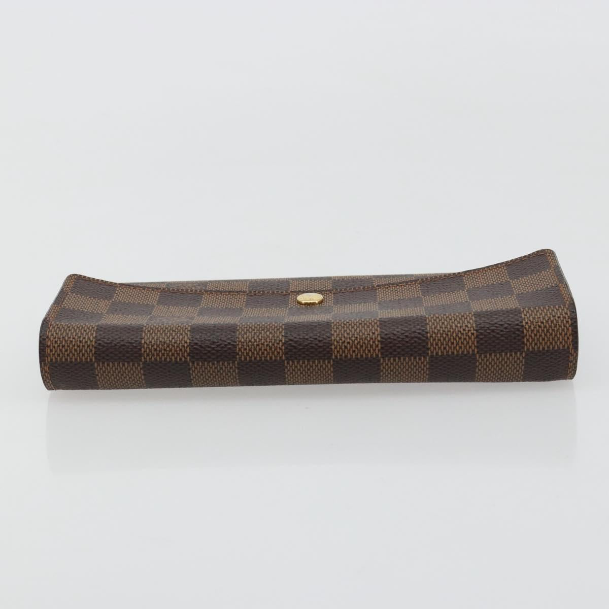 LOUIS VUITTON Damier Ebene Portefeuille Sarah Long Wallet N60491 LV Auth 181520A