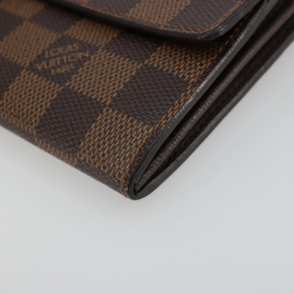 LOUIS VUITTON Damier Ebene Portefeuille Sarah Long Wallet N60491 LV Auth 181520A