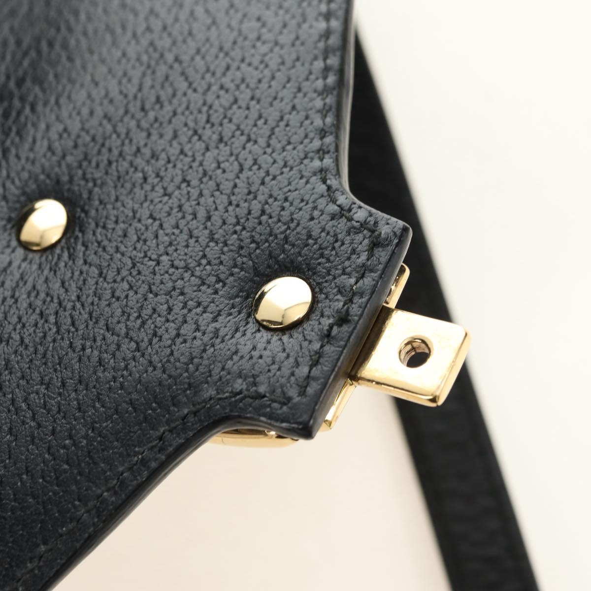 GUCCI Bee & Star Sherry Line Bag Leather 3way Black Gold 470270 Auth 181527SAV