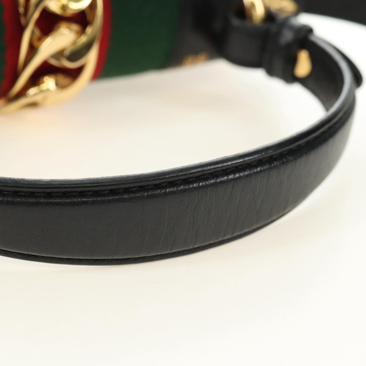 GUCCI Bee & Star Sherry Line Bag Leather 3way Black Gold 470270 Auth 181527SAV