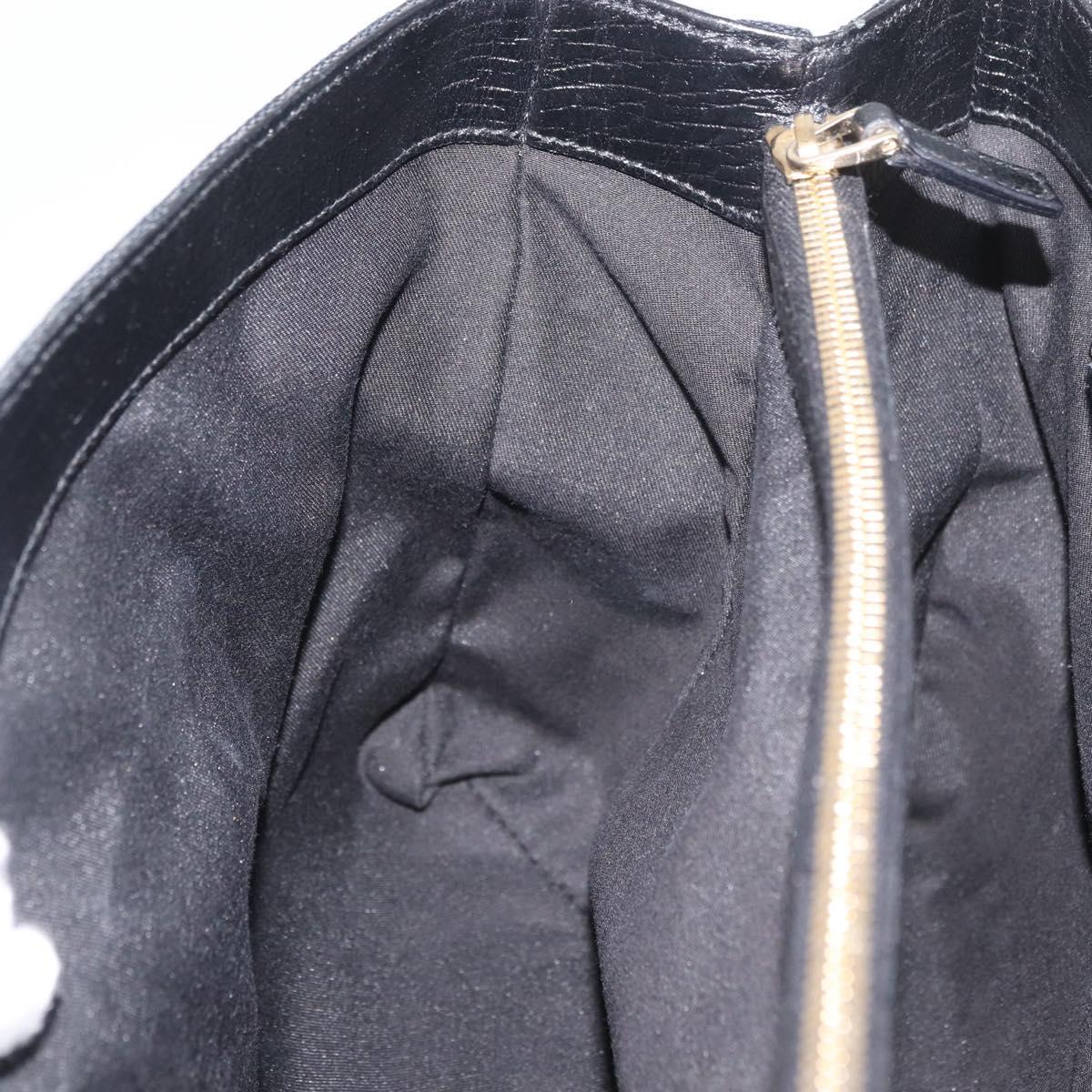 GUCCI GG Canvas Web Sherry Line Hand Bag Black Gold Red 131325 Auth 181528SAV