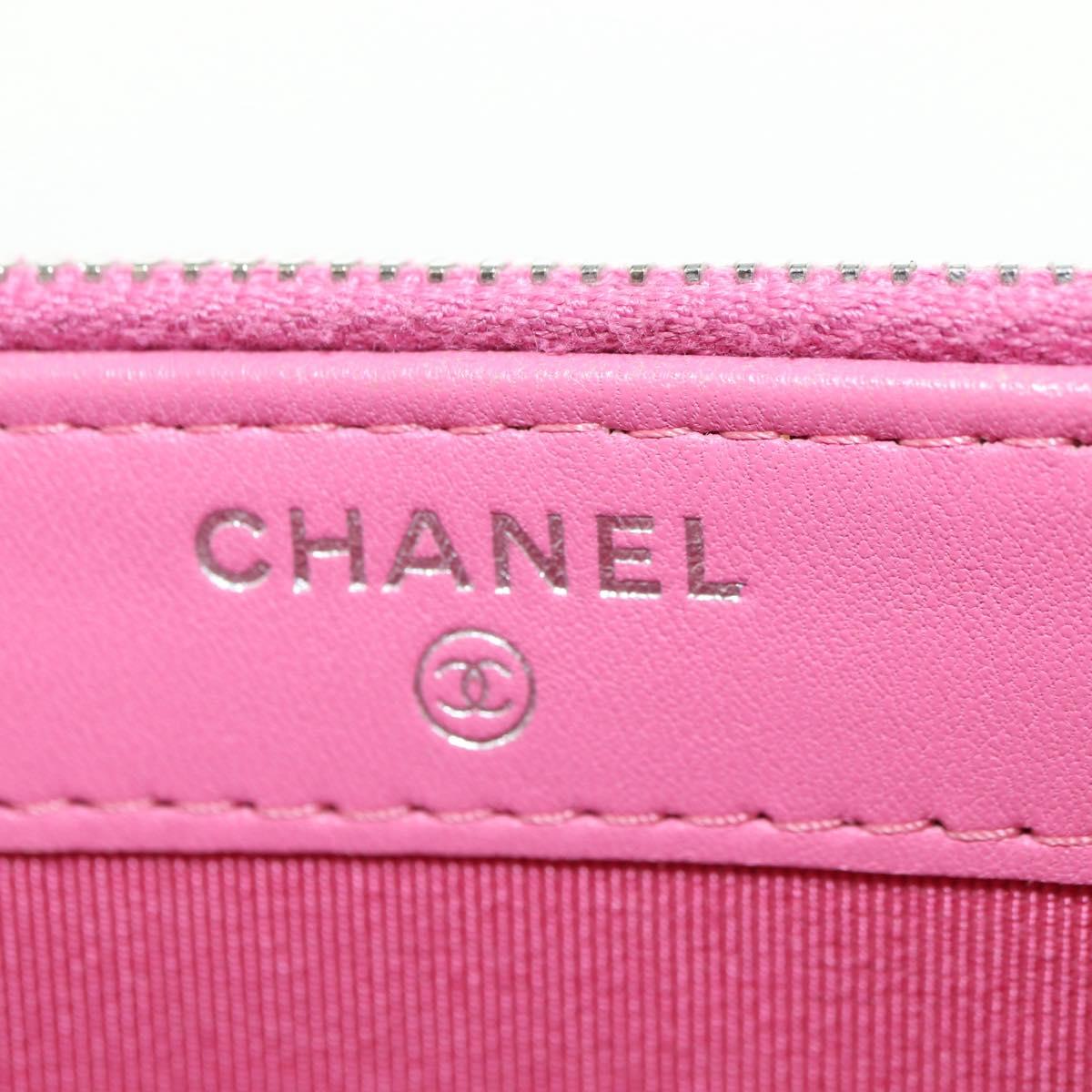 CHANEL Chain Matelasse Shoulder Bag Lamb Skin Pink Silver CC Auth 181529SAV