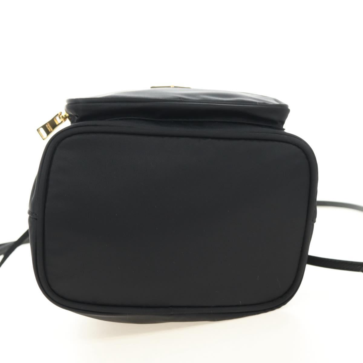 PRADA Purse Hand Bag Nylon 2way Black Gold Auth 181530SM