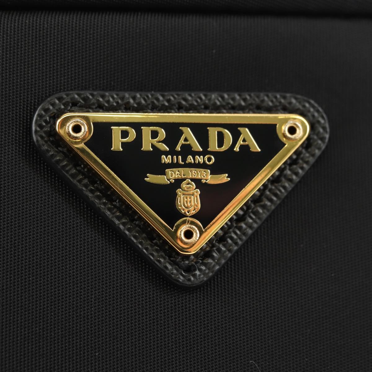 PRADA Purse Hand Bag Nylon 2way Black Gold Auth 181530SM