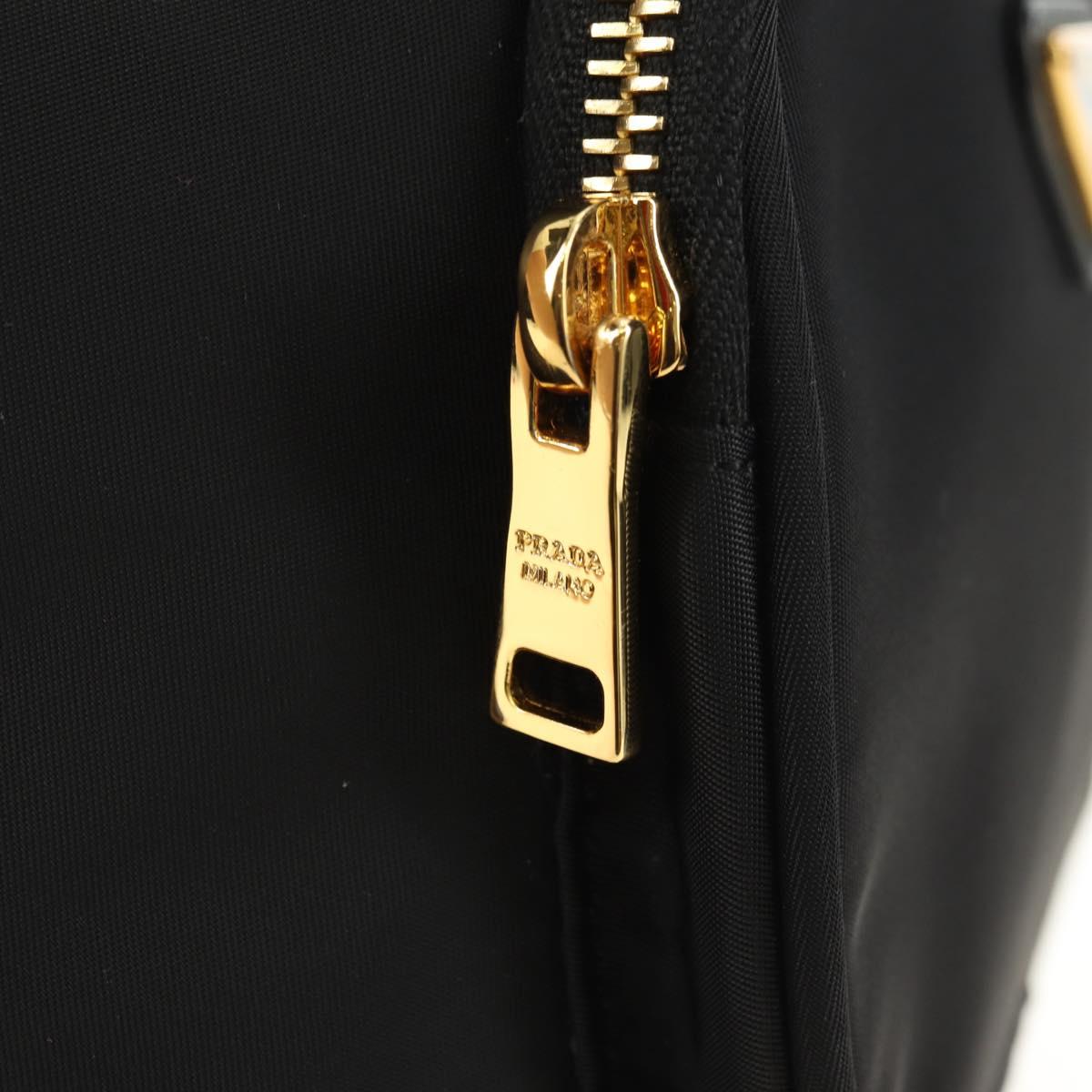PRADA Purse Hand Bag Nylon 2way Black Gold Auth 181530SM