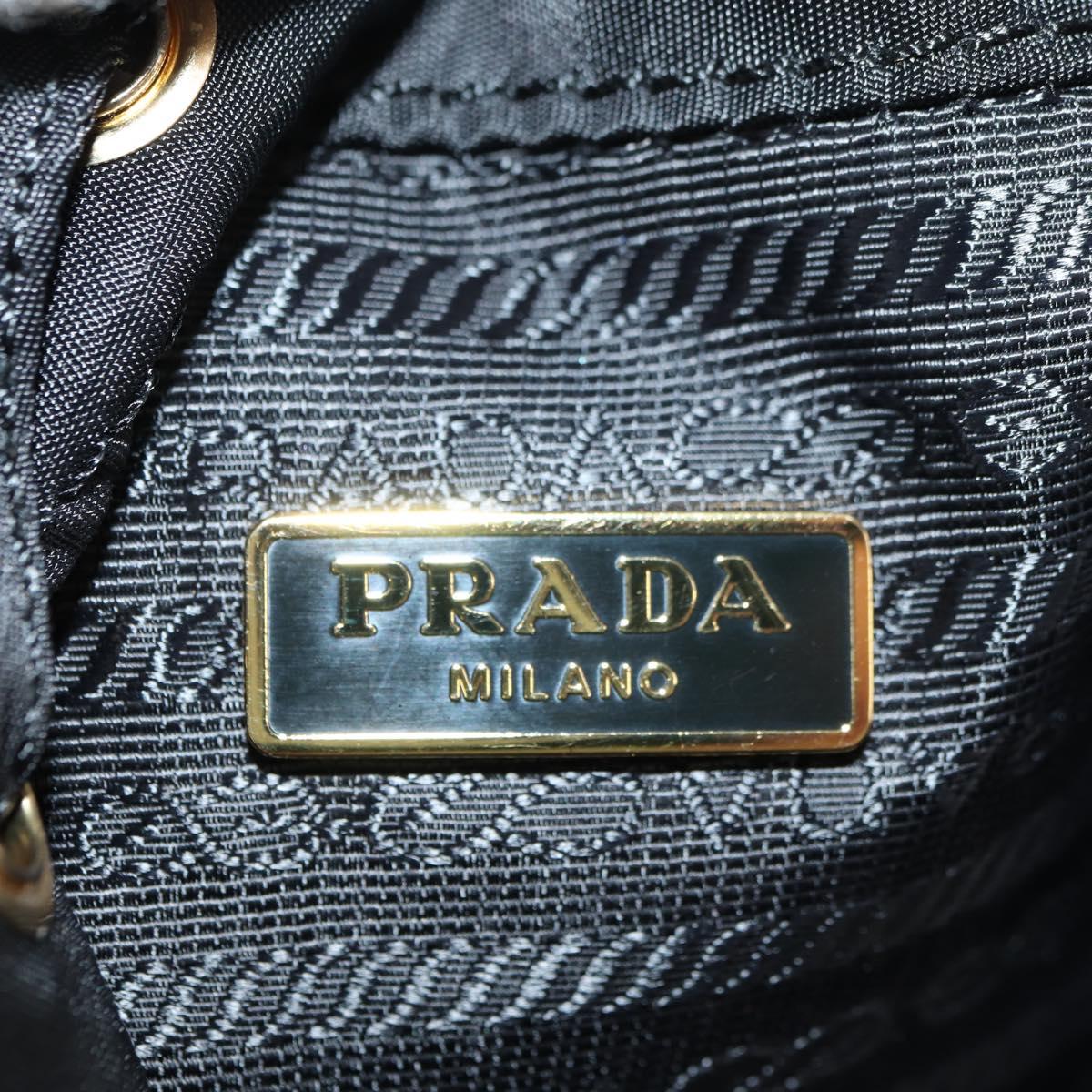 PRADA Purse Hand Bag Nylon 2way Black Gold Auth 181530SM