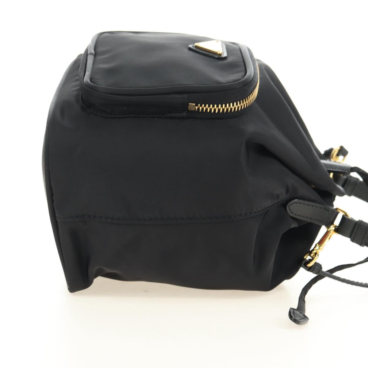PRADA Purse Hand Bag Nylon 2way Black Gold Auth 181530SM