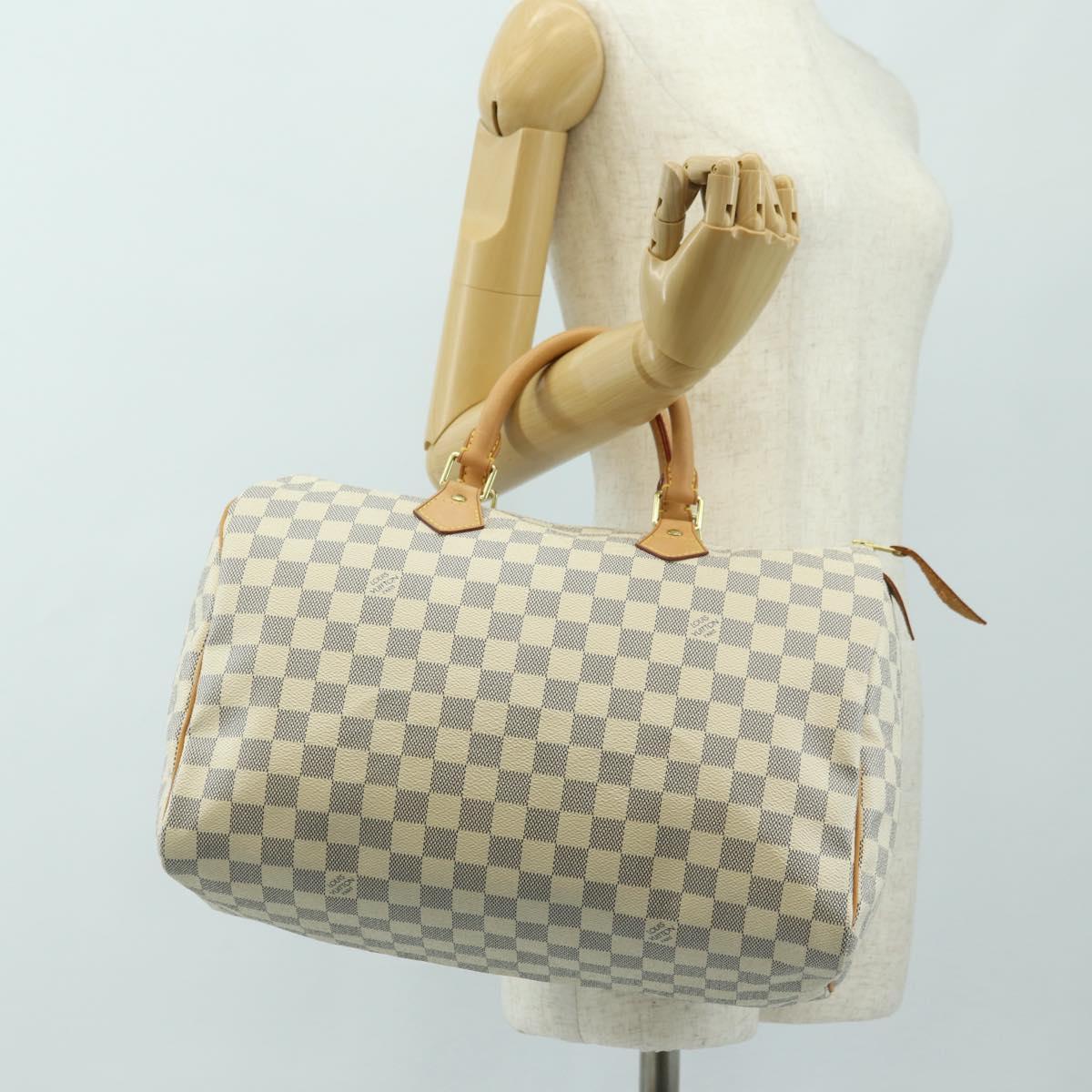 LOUIS VUITTON Damier Azur Speedy 35 Hand Bag N41535 LV Auth 181536SAV