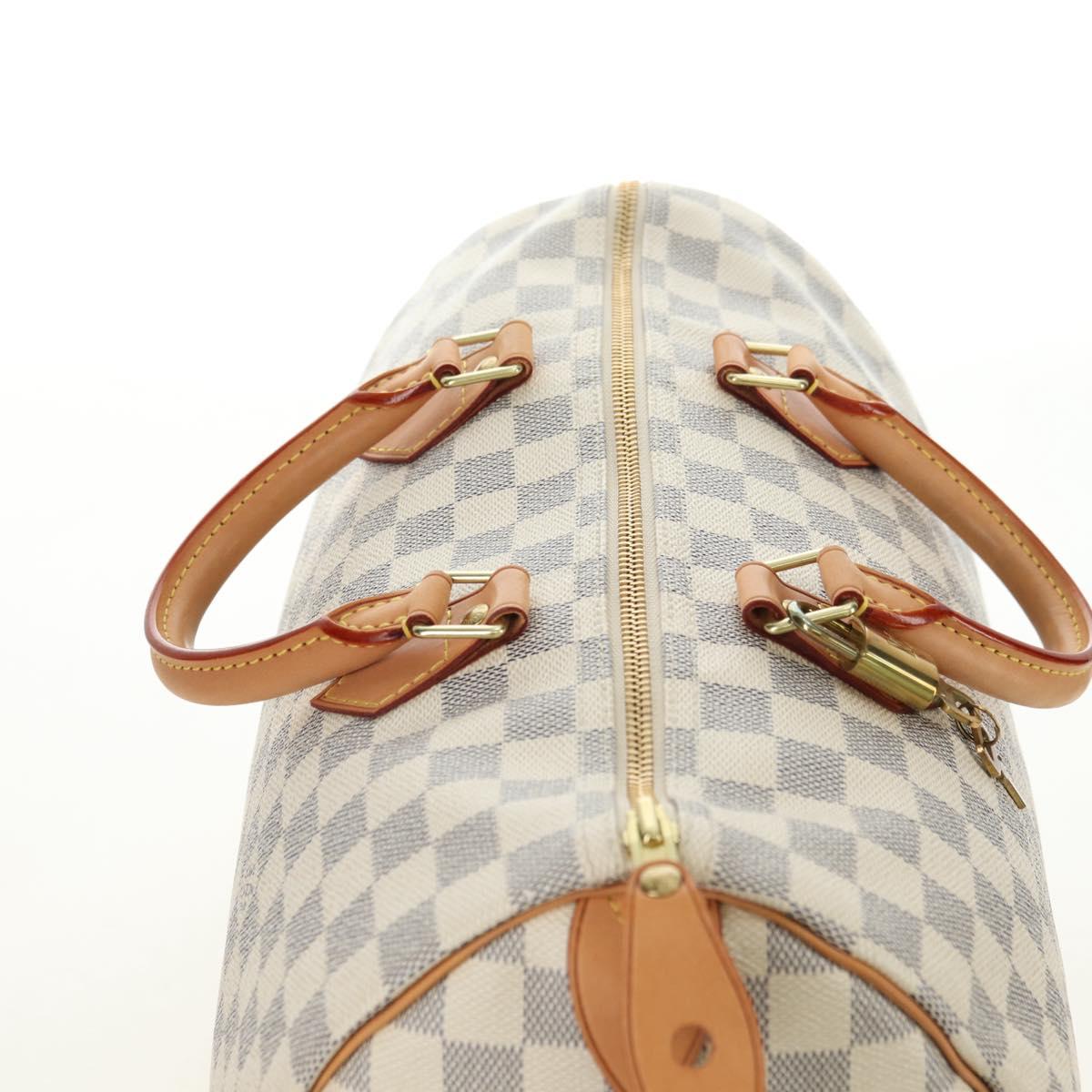 LOUIS VUITTON Damier Azur Speedy 35 Hand Bag N41535 LV Auth 181536SAV