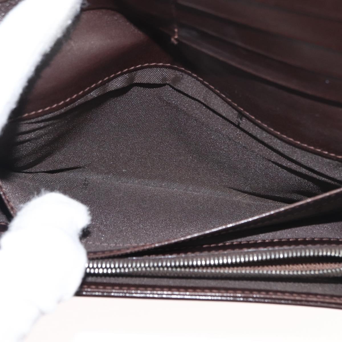 FENDI Zucca Canvas Long Wallet Black Brown Auth 181538