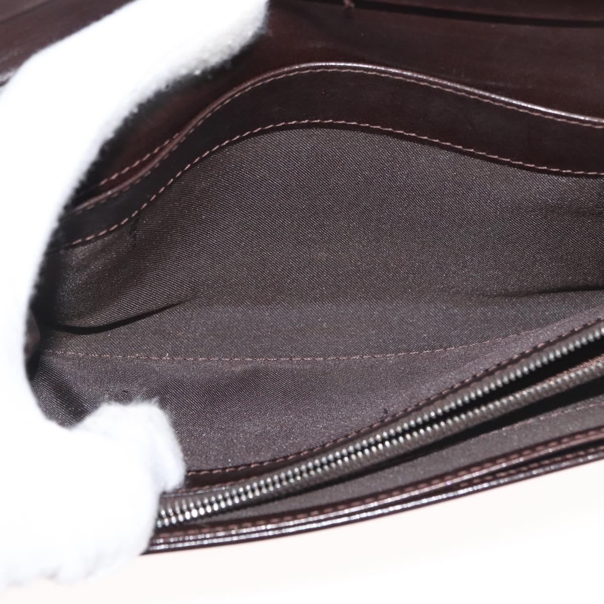 FENDI Zucca Canvas Long Wallet Black Brown Auth 181538