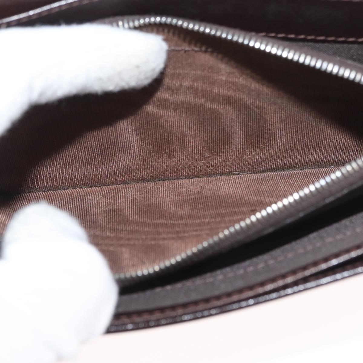 FENDI Zucca Canvas Long Wallet Black Brown Auth 181538