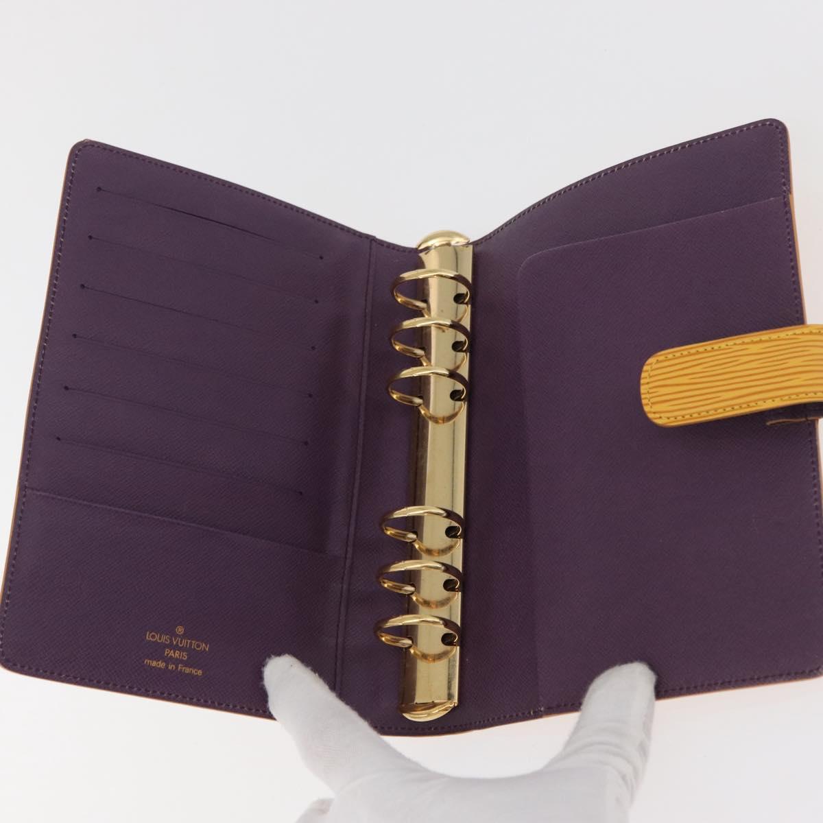 LOUIS VUITTON Epi Agenda MM Day Planner Cover Yellow R20049 LV Auth 181546