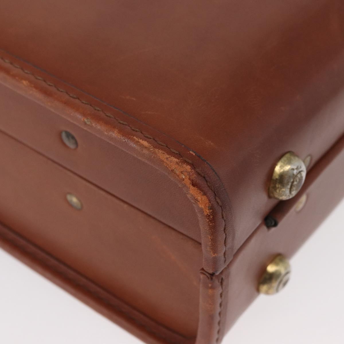 Coach Trunk Leather Brown Gold Auth 181552A