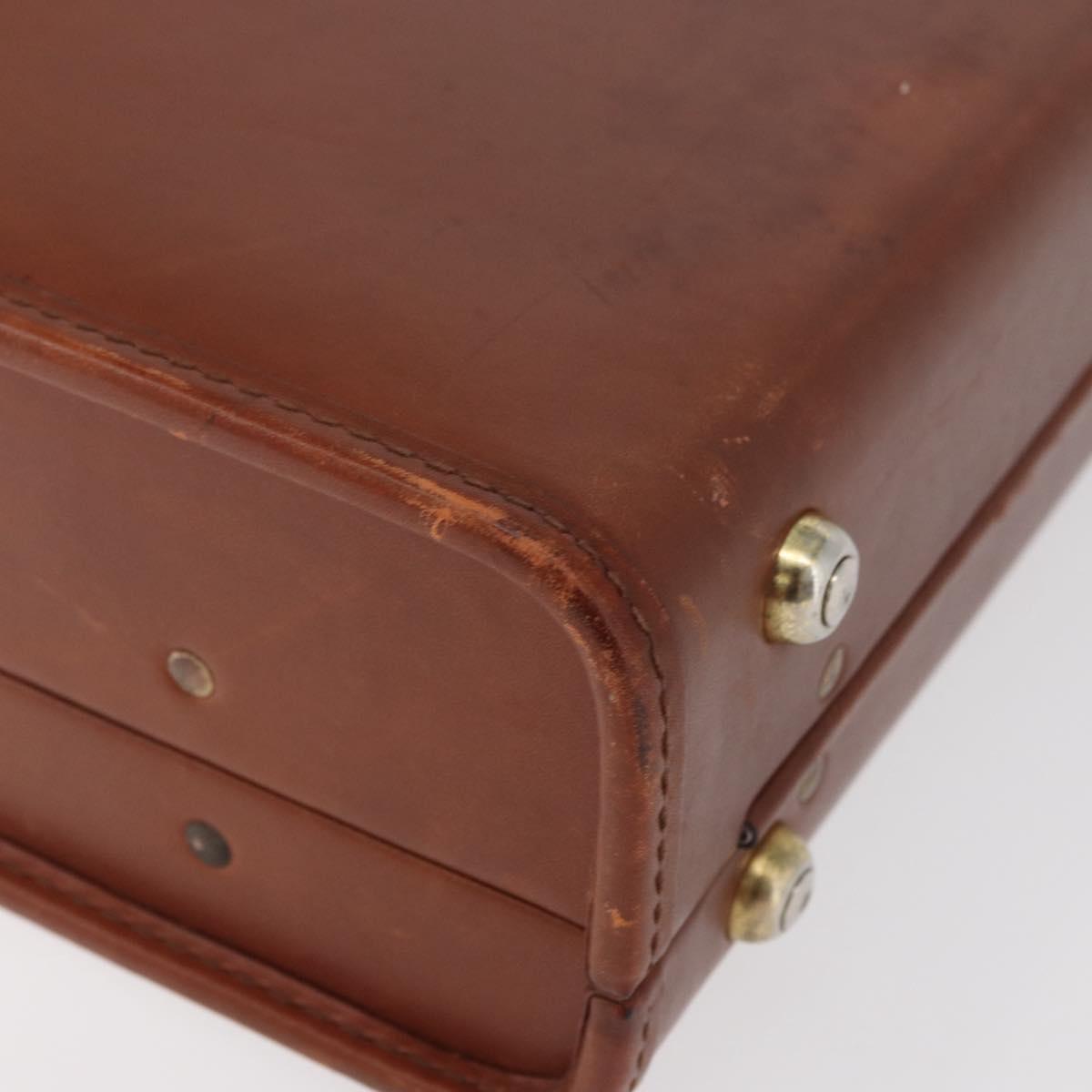 Coach Trunk Leather Brown Gold Auth 181552A