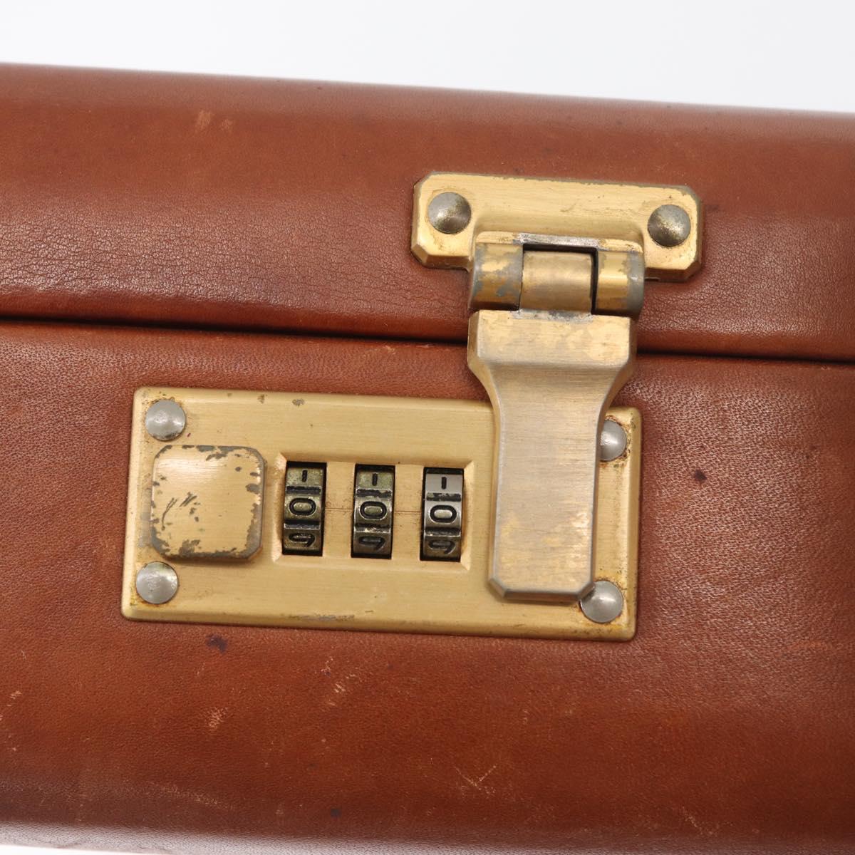 Coach Trunk Leather Brown Gold Auth 181552A