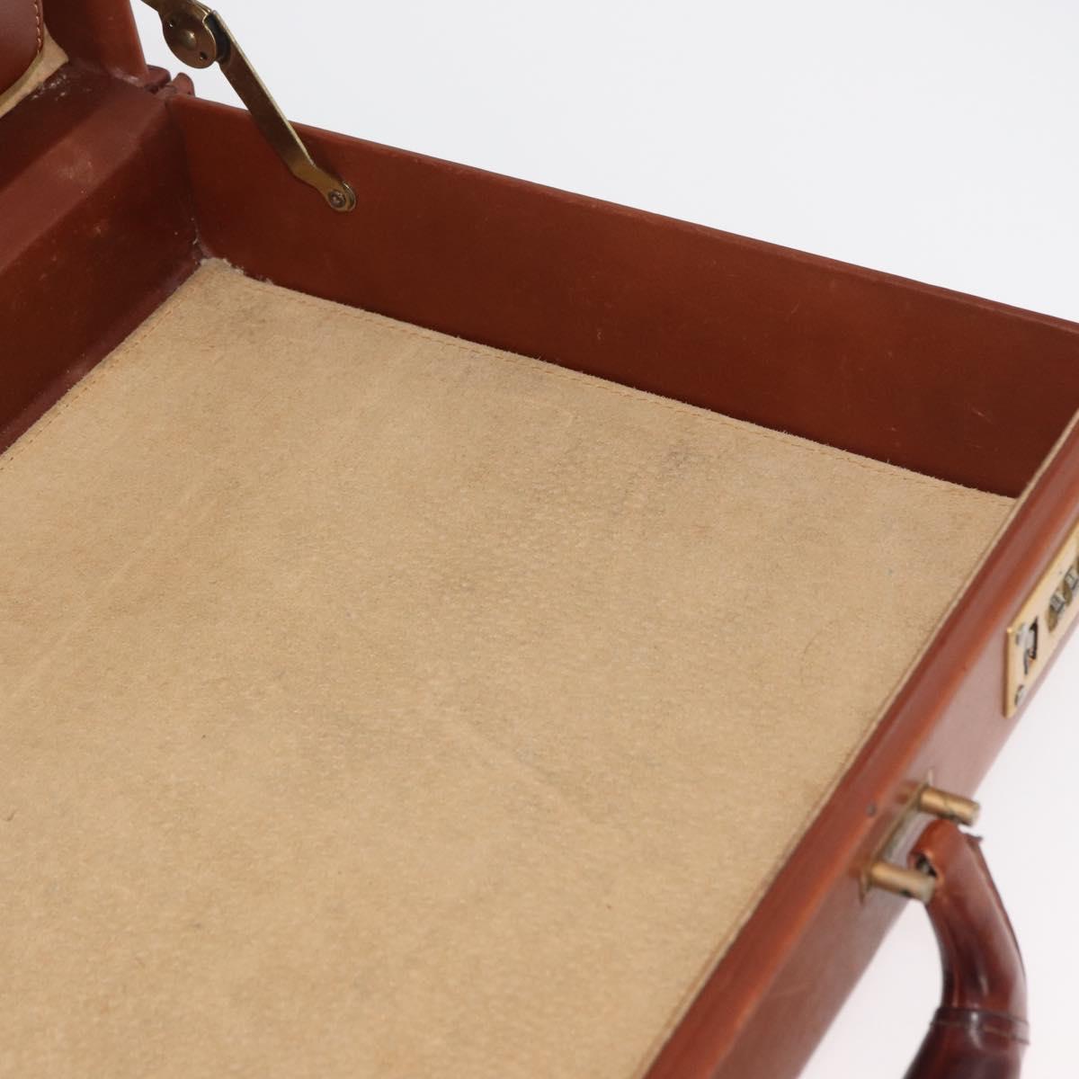 Coach Trunk Leather Brown Gold Auth 181552A