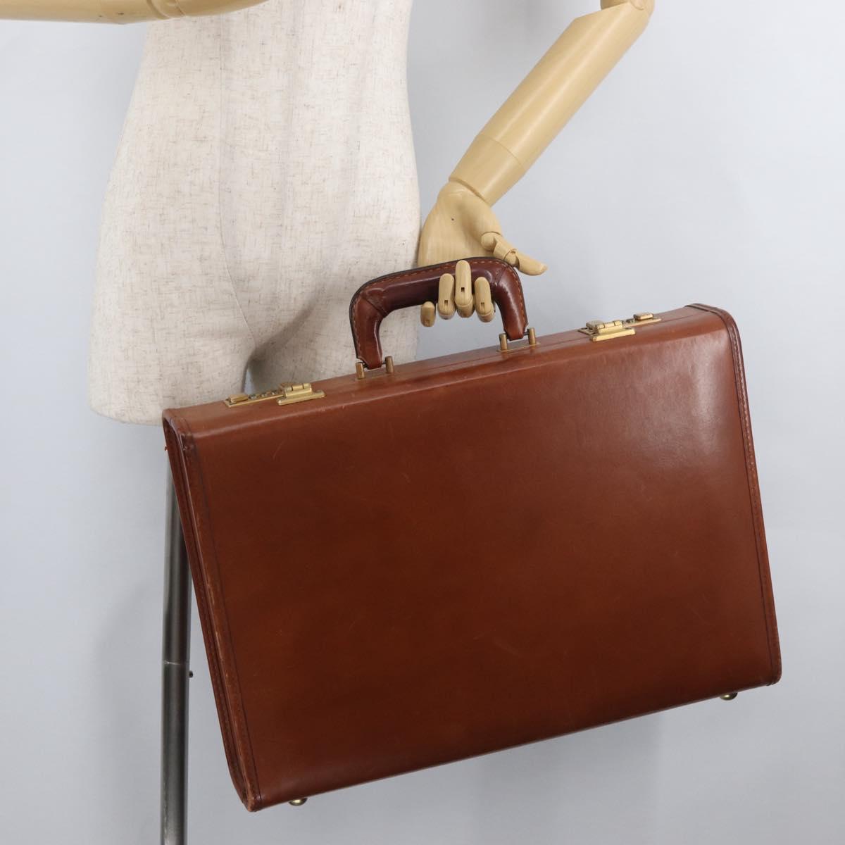 Coach Trunk Leather Brown Gold Auth 181552A