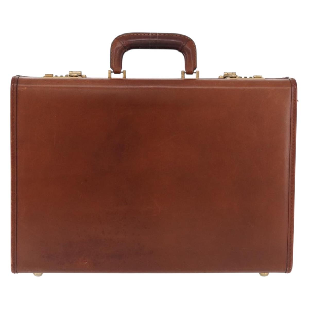 Coach Trunk Leather Brown Gold Auth 181552A