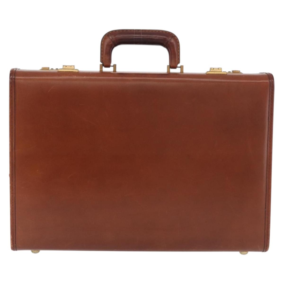 Coach Trunk Leather Brown Gold Auth 181552A