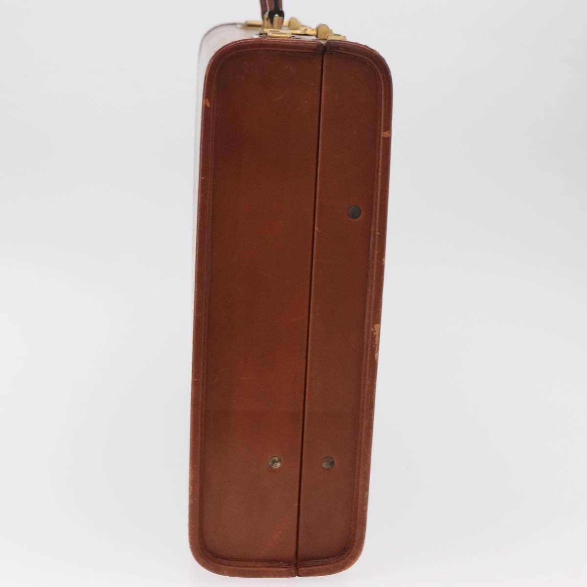 Coach Trunk Leather Brown Gold Auth 181552A
