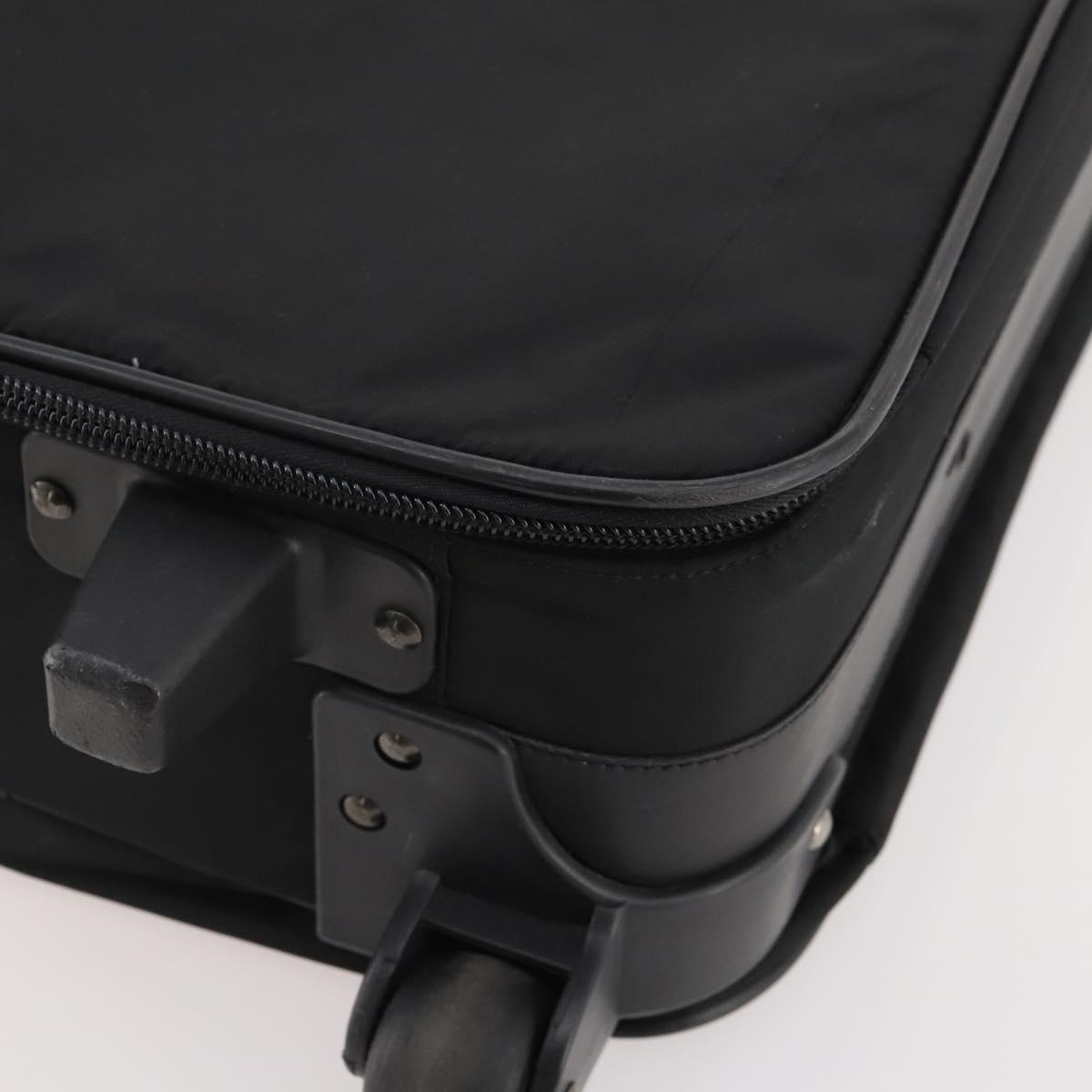 PRADA Suitcase Nylon Black Silver Auth 181553A