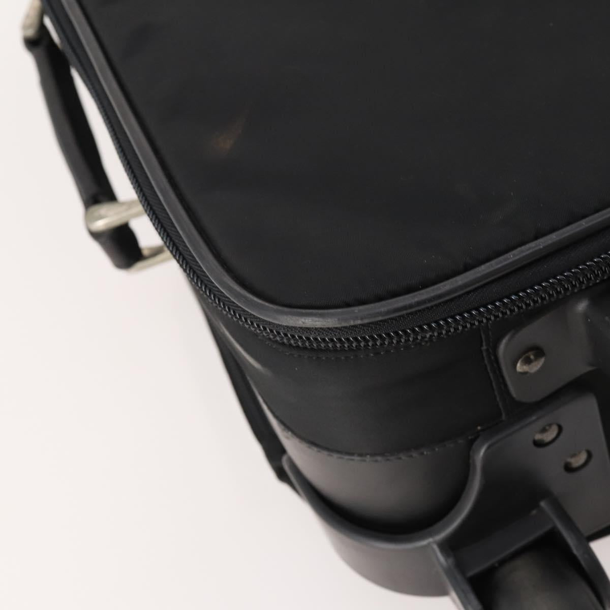 PRADA Suitcase Nylon Black Silver Auth 181553A