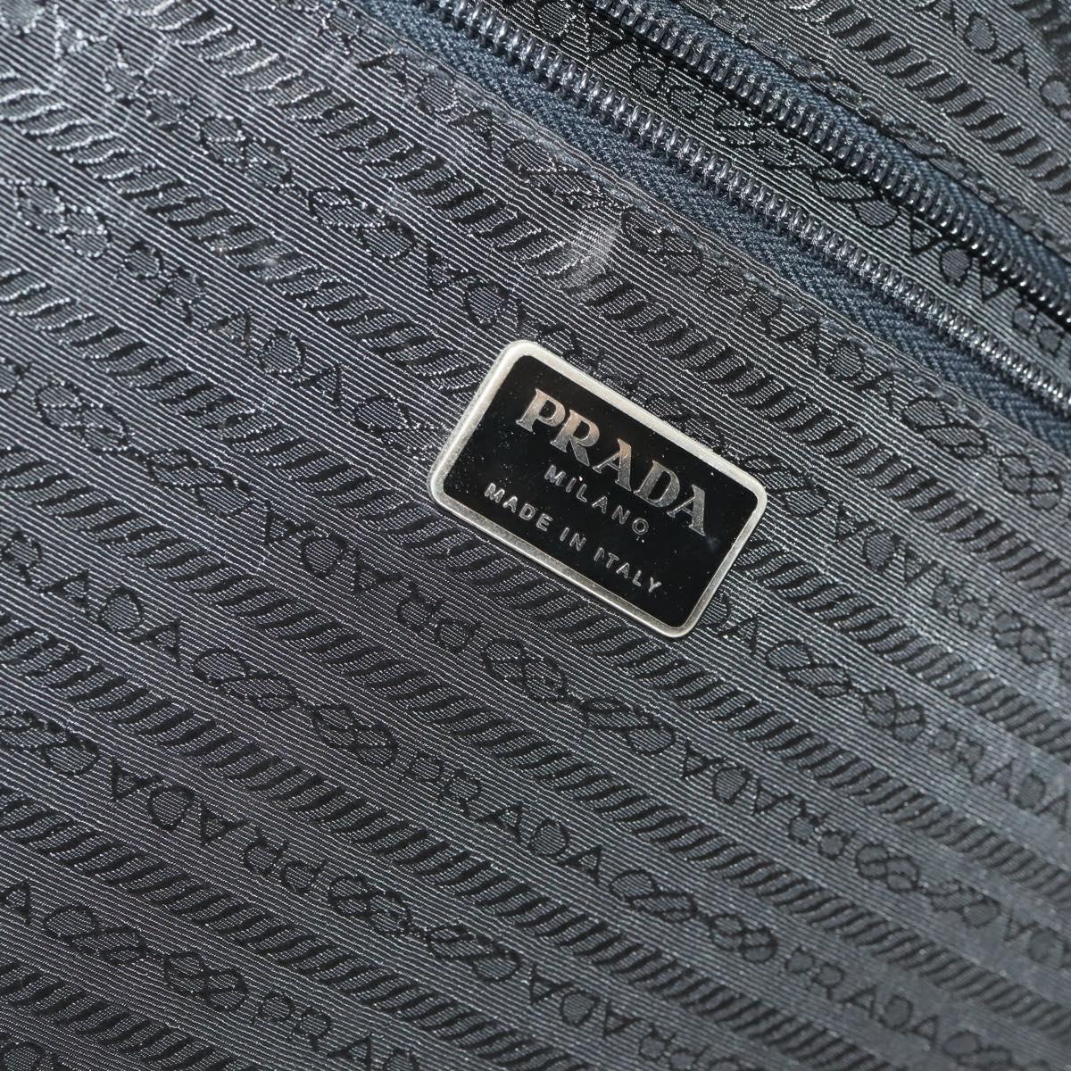 PRADA Suitcase Nylon Black Silver Auth 181553A