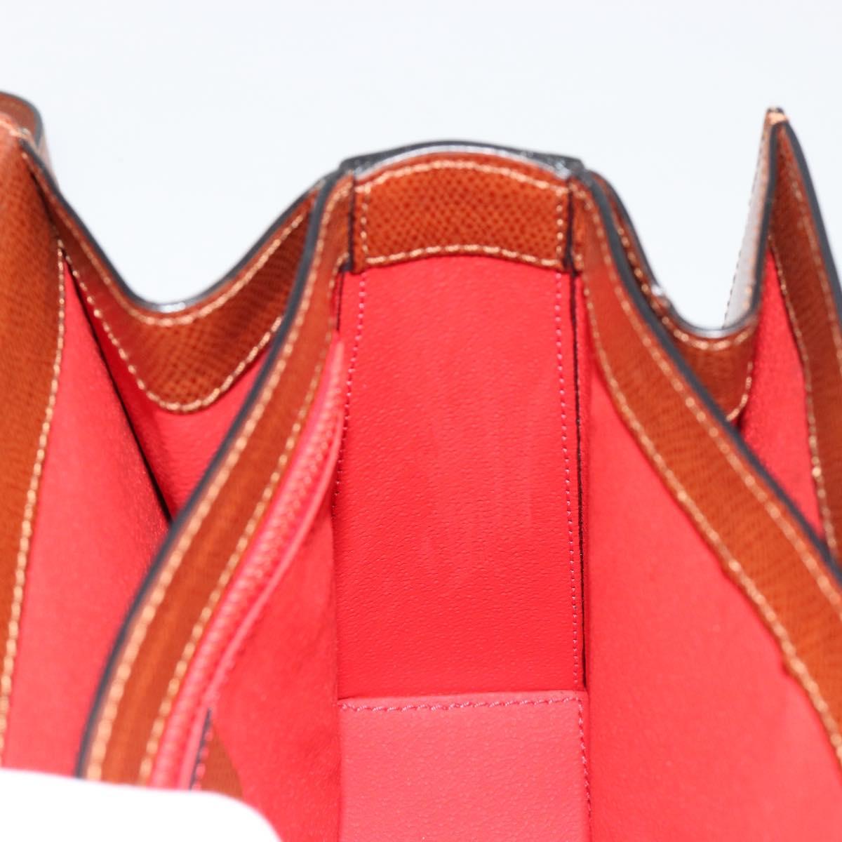 CELINE Hand Bag Leather 2way Brown Gold Auth 181564A