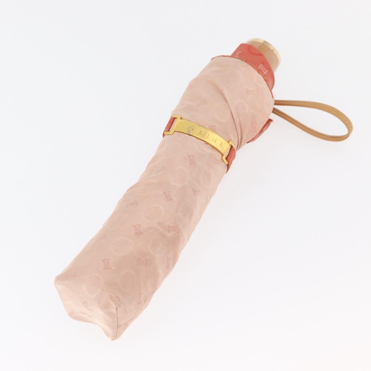 CELINE C Macadam Canvas Folding Umbrella Nylon Orange Auth 181570A