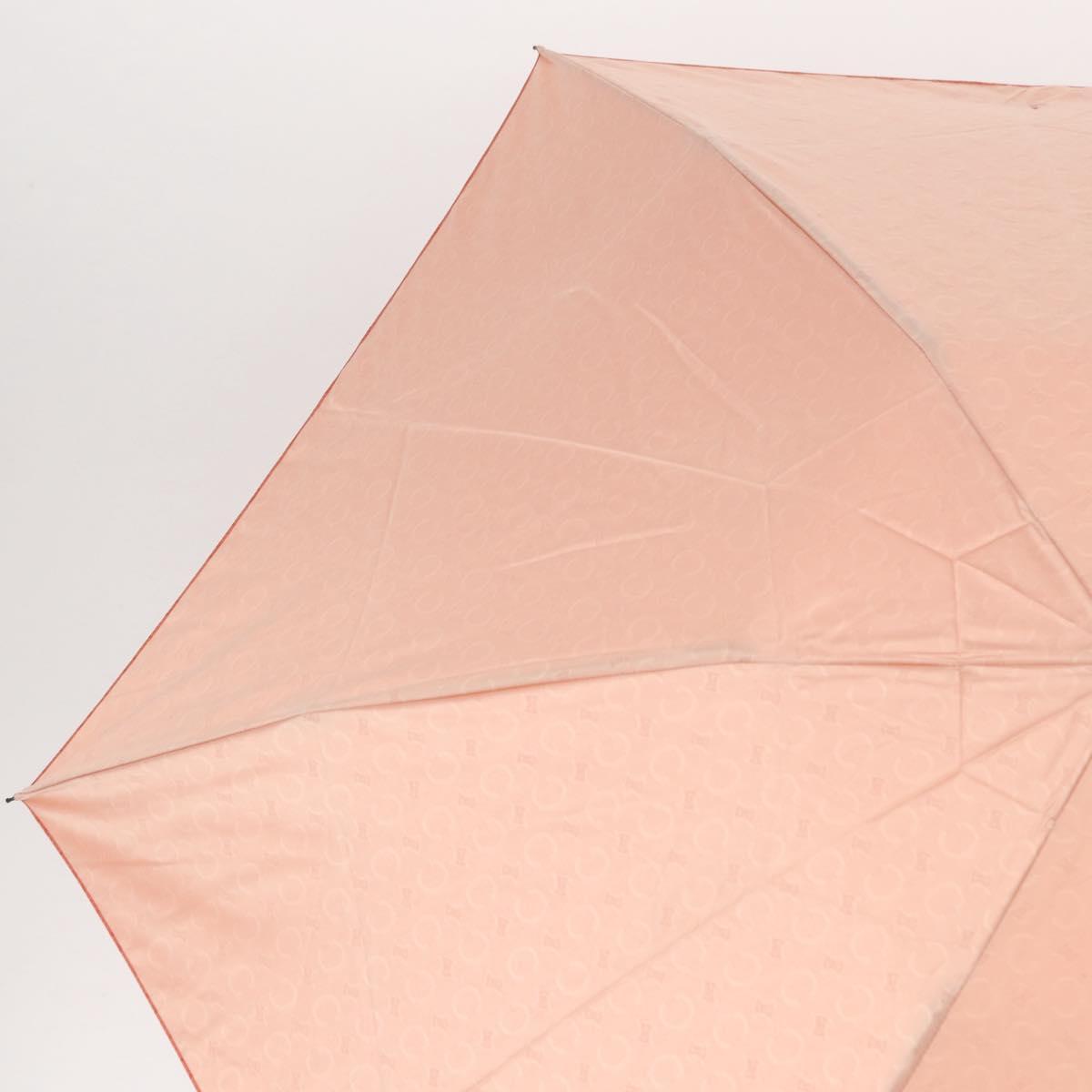 CELINE C Macadam Canvas Folding Umbrella Nylon Orange Auth 181570A