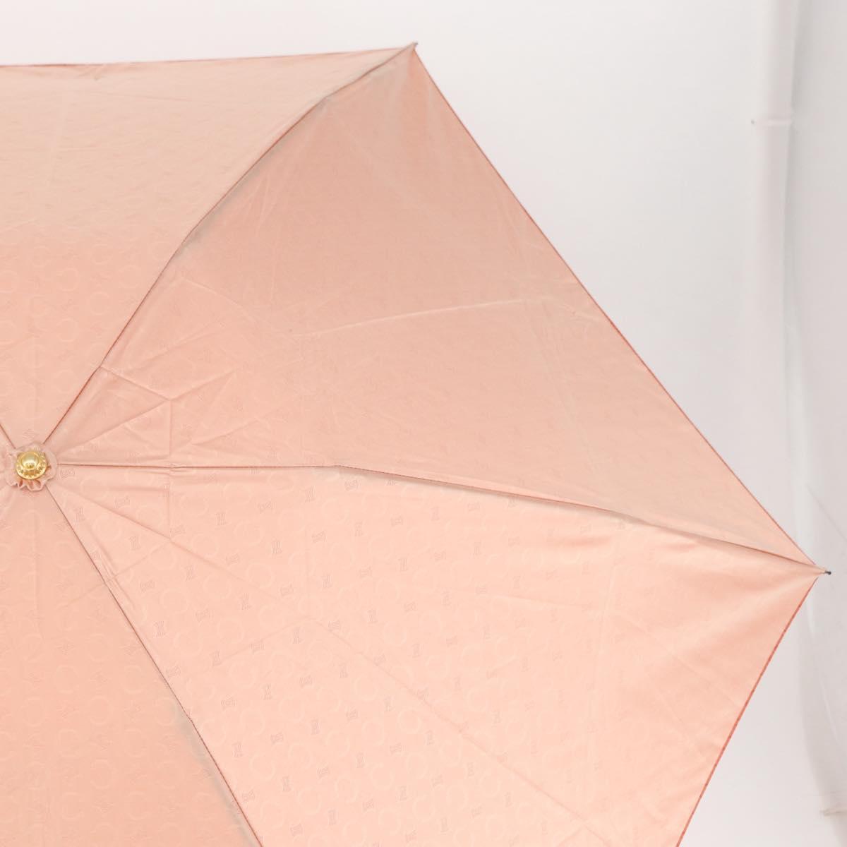 CELINE C Macadam Canvas Folding Umbrella Nylon Orange Auth 181570A