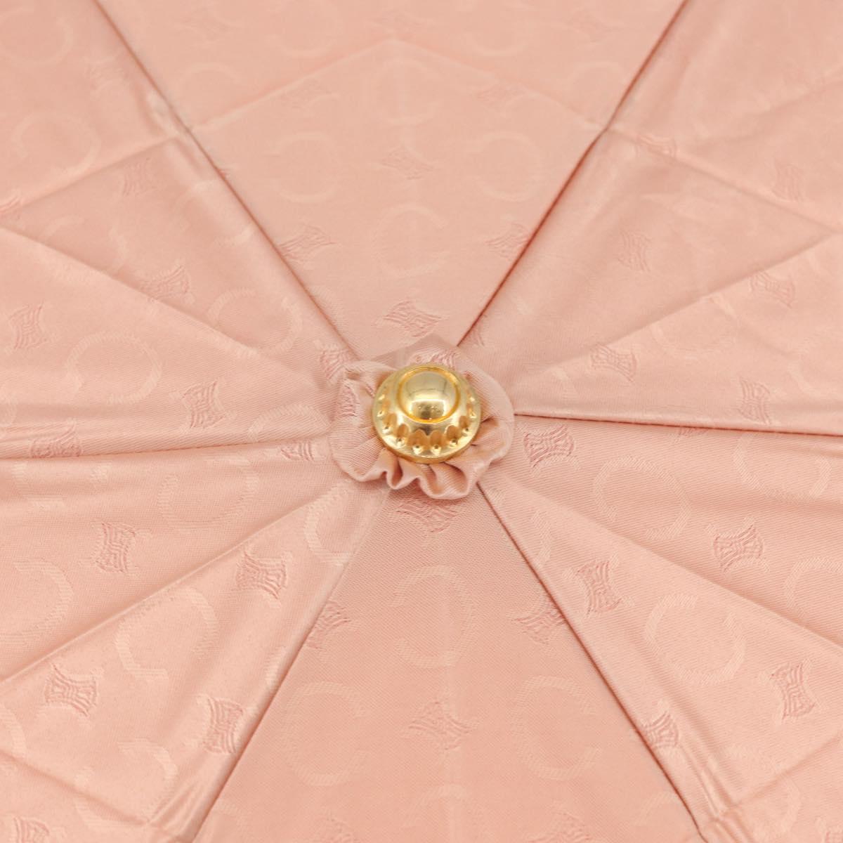 CELINE C Macadam Canvas Folding Umbrella Nylon Orange Auth 181570A