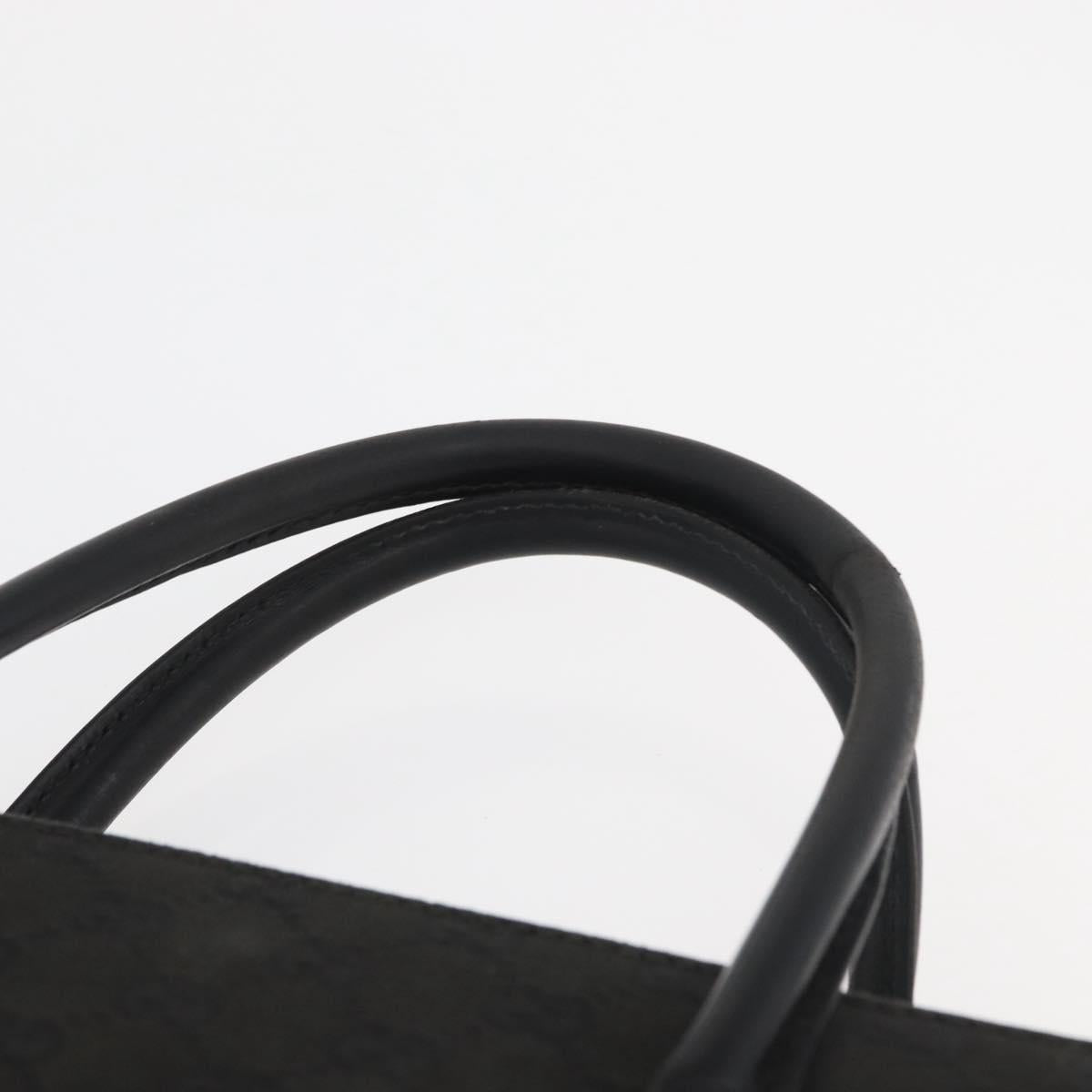 GUCCI GG Canvas Hand Bag Black Silver Auth 181578