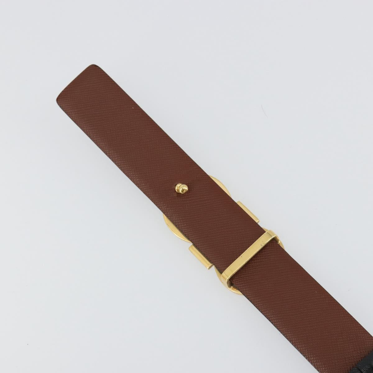 Salvatore Ferragamo Gancini Reversible Belt Leather 37.8"" Black Auth 181581A