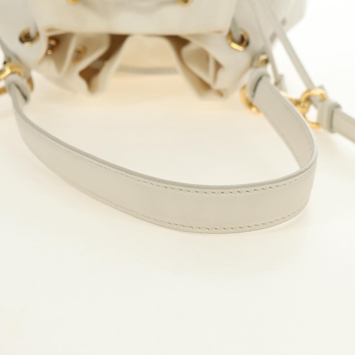 PRADA Wicker Shoulder Bag Rattan 2way Beige Gold Auth 181615V