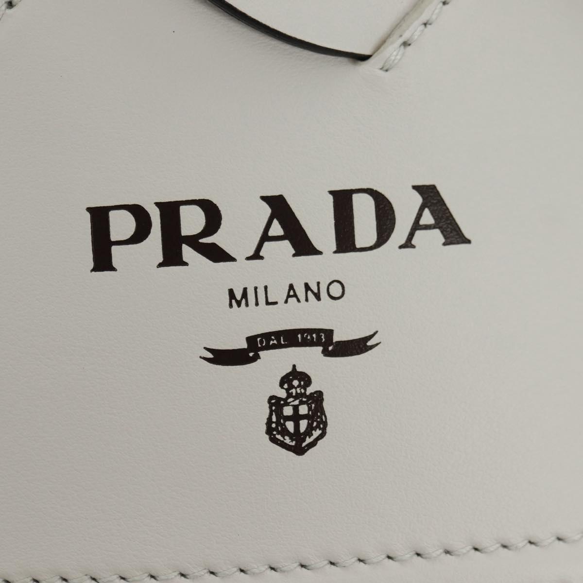 PRADA Shoulder Bag Leather White Auth 181616SM