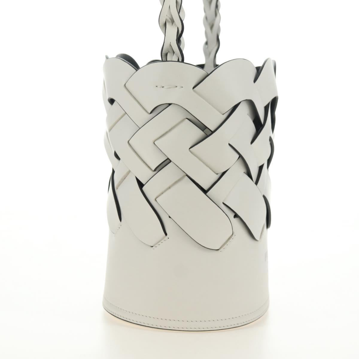 PRADA Shoulder Bag Leather White Auth 181616SM