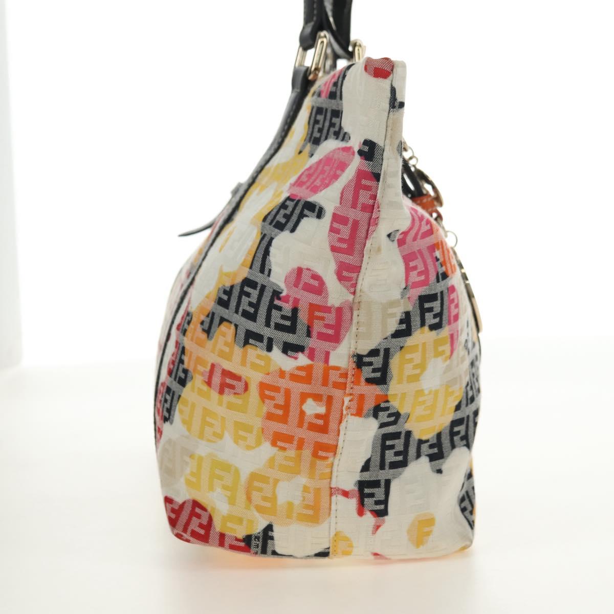 FENDI Zucchino Canvas Tote Bag Multicolor Gold Auth 181617SAV