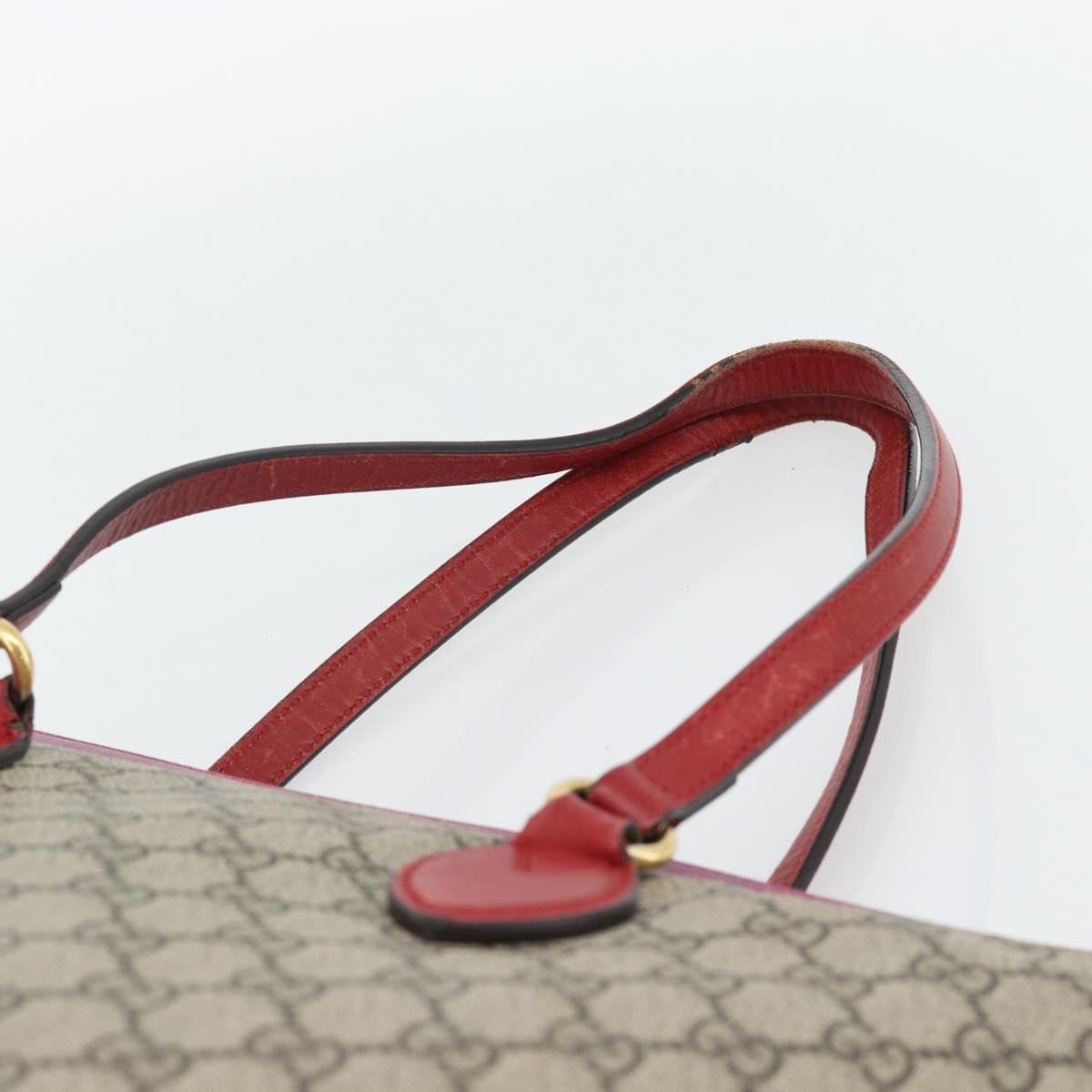 GUCCI GG Supreme Tote Bag PVC Beige Gold 415721 Auth 181621