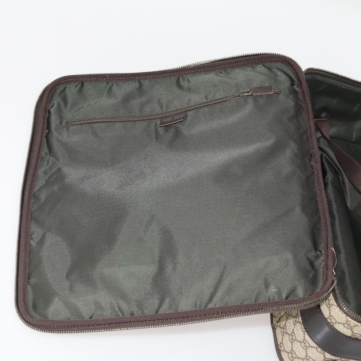 GUCCI GG Supreme Suitcase PVC Beige Silver 101678 Auth 181625A