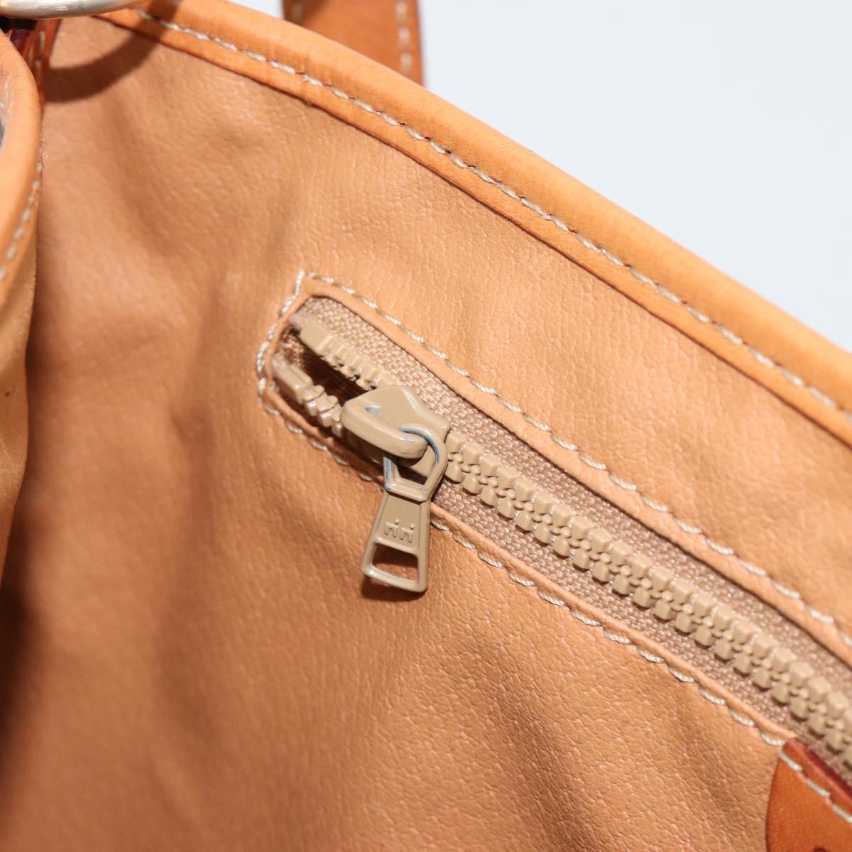 CELINE Macadam Canvas Circle Shoulder Bag PVC Leather Brown Gold Auth 181637A