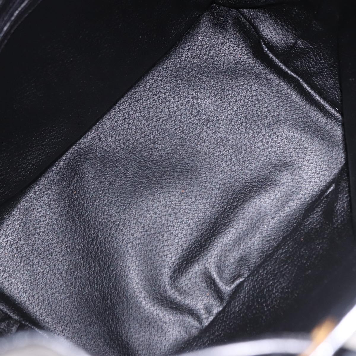 CELINE Macadam Canvas Shoulder Bag PVC Black Gold Auth 181639V