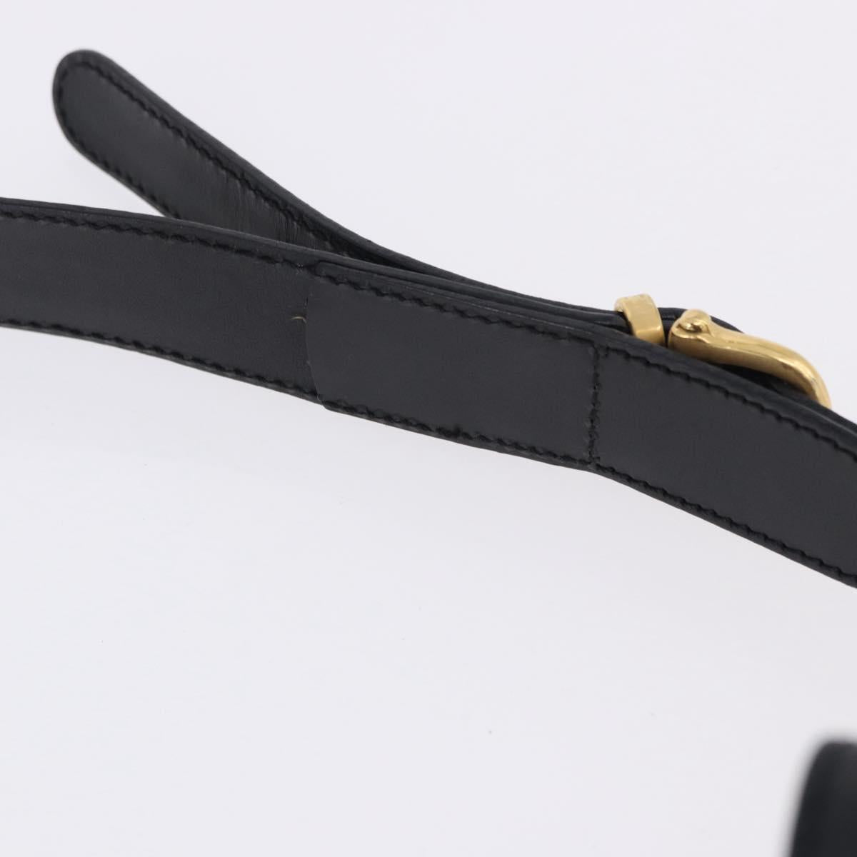 CELINE Macadam Canvas Shoulder Bag PVC Black Gold Auth 181639V