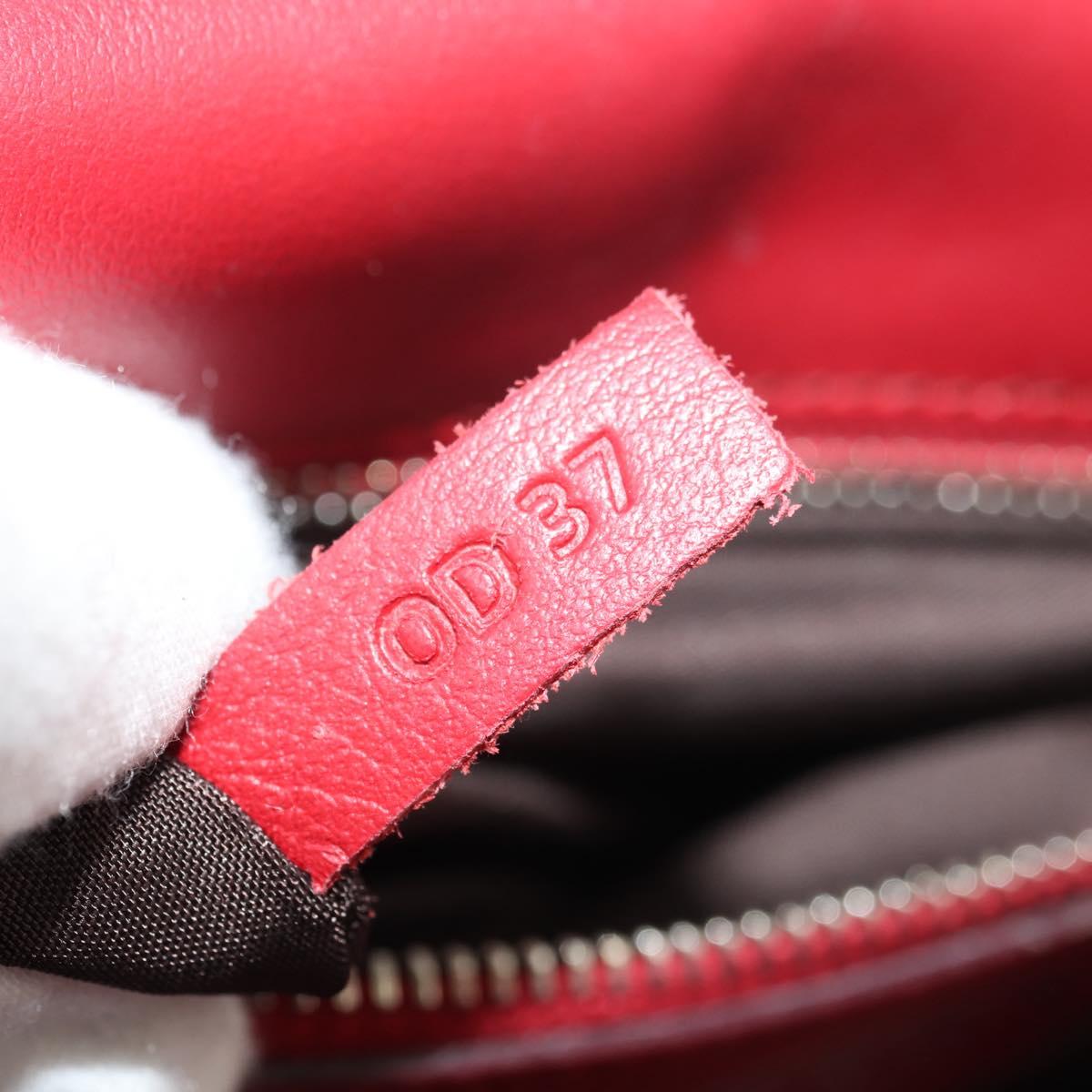 TOD’S Shoulder Bag Leather Red Silver Auth 181649V