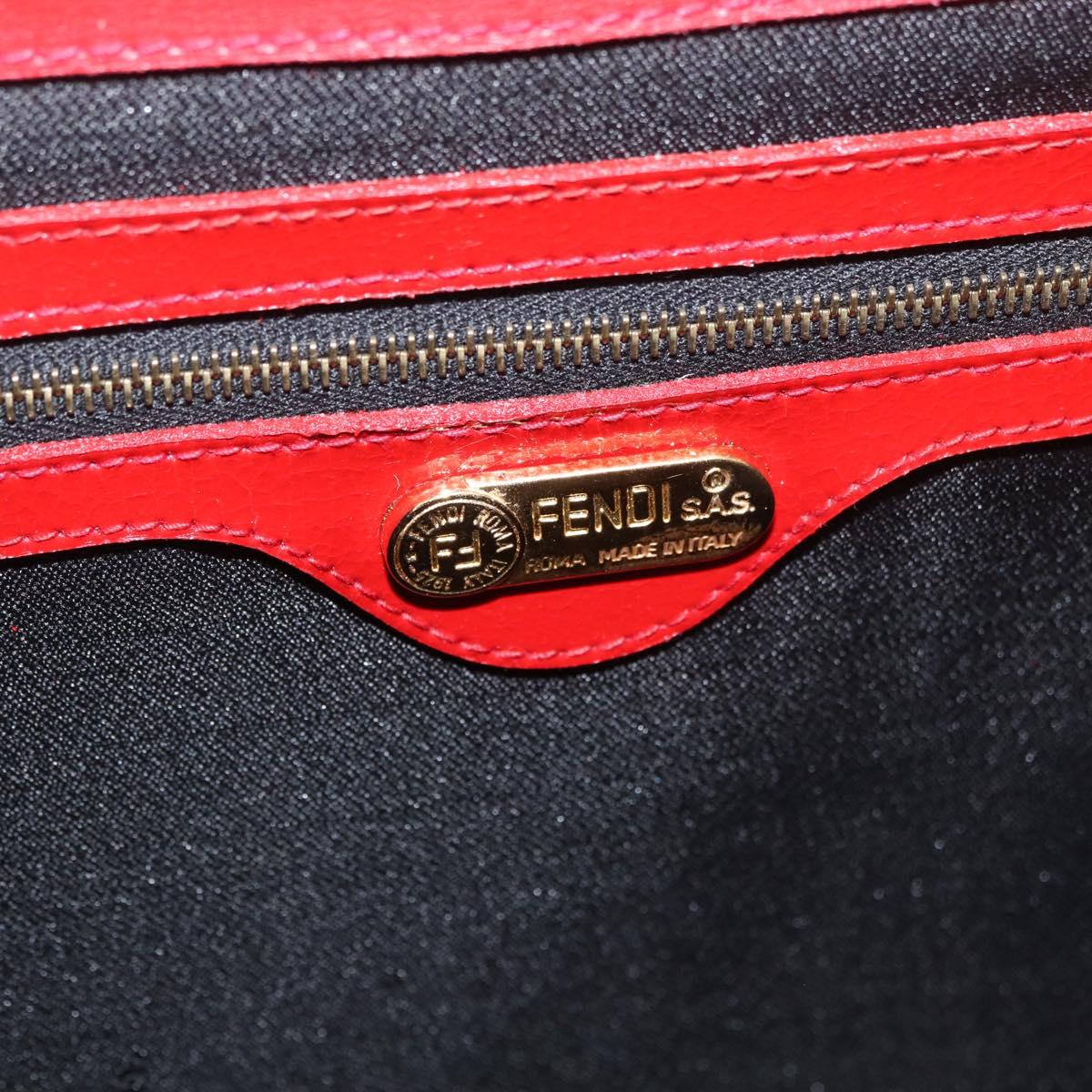FENDI Backpack Leather 2way Red Gold Auth 181655A